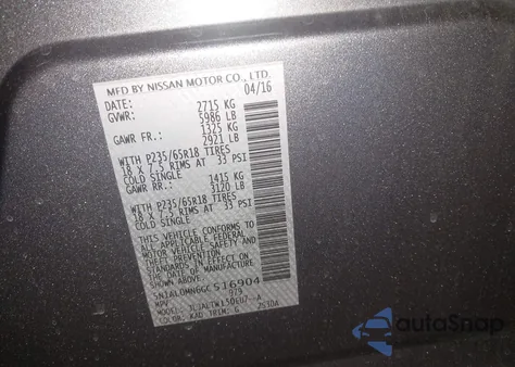 2016 Infiniti Qx60 from USA, damaged, VIN 5N1AL0MN6GC516904